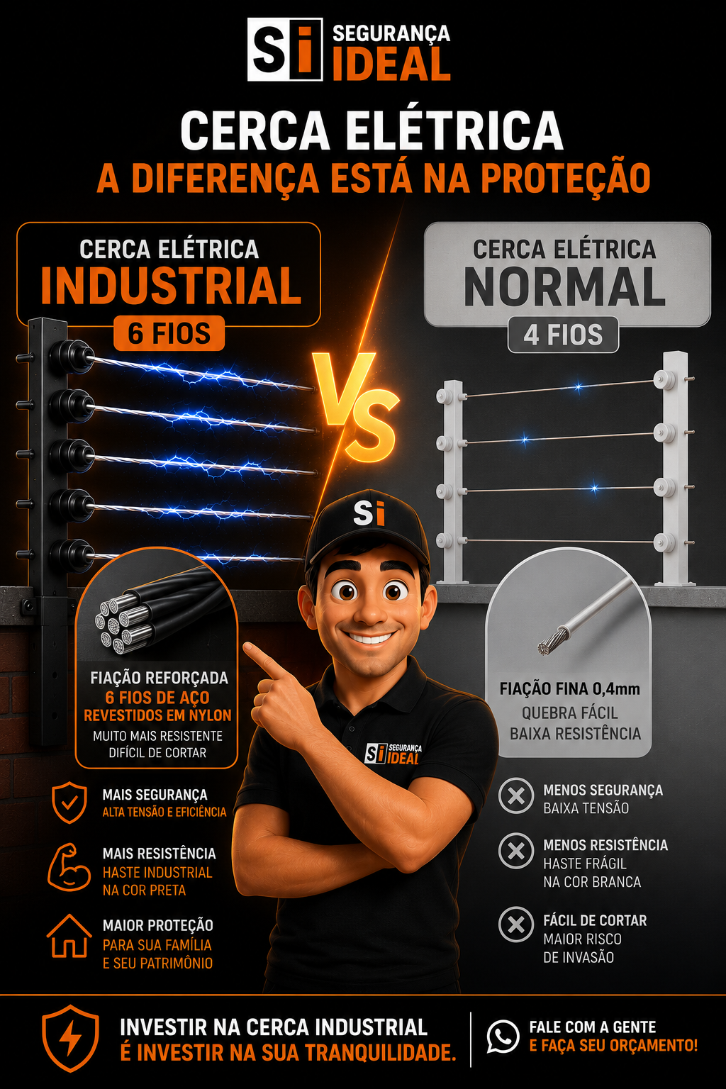Diferença entre cerca elétrica comum e industrial